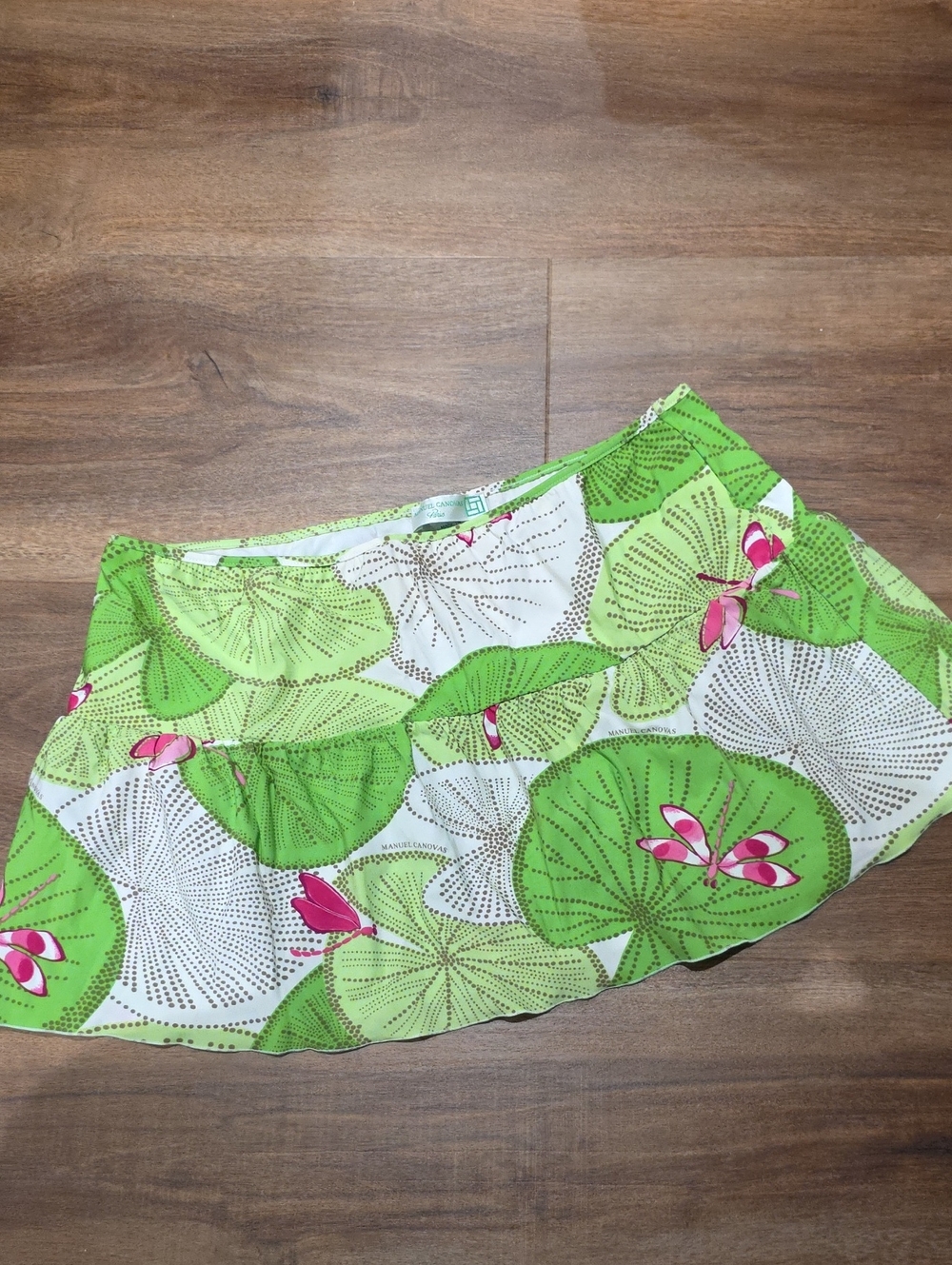 Vintage Manuel Canovas Green Floral Print Swimskirt